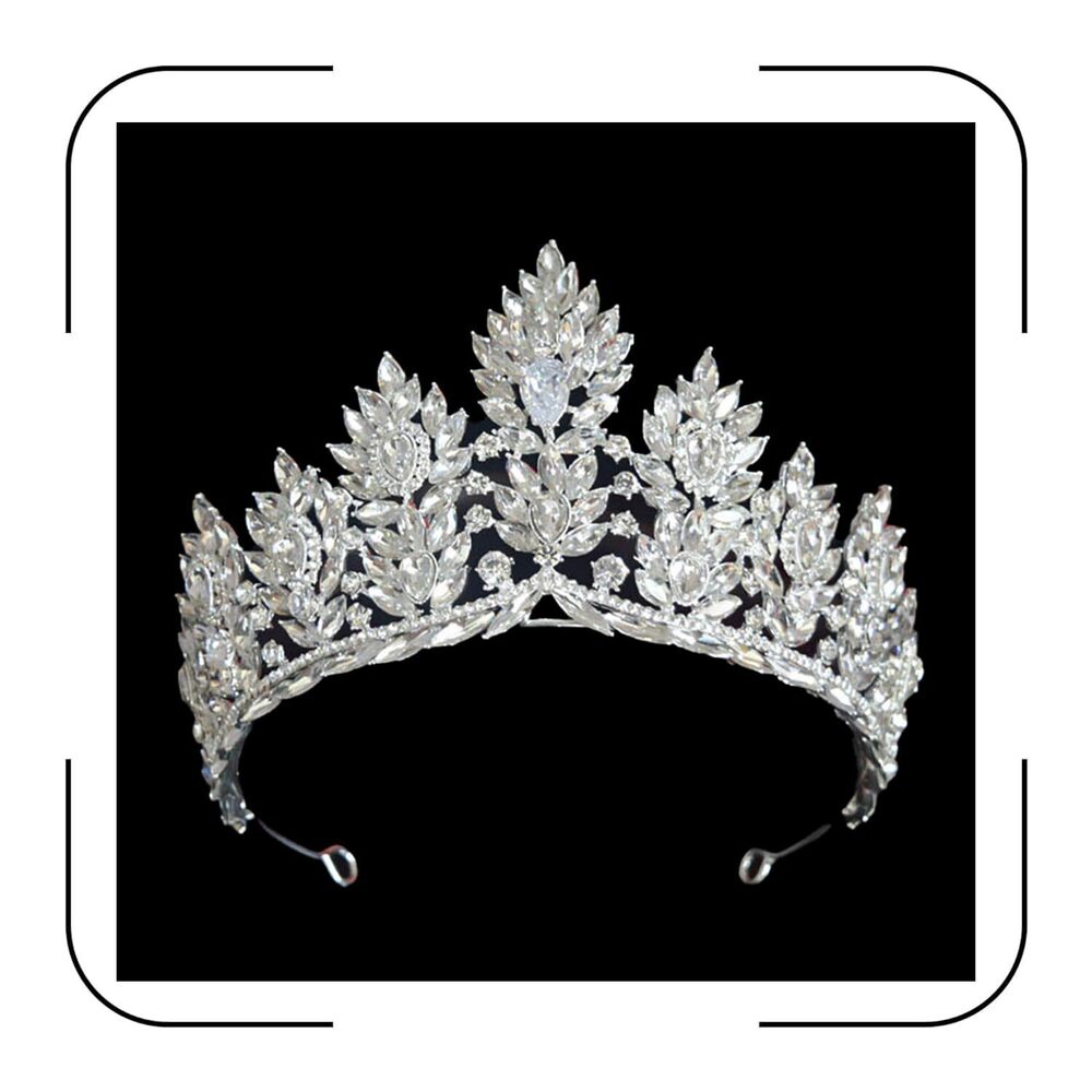 7474 Extra Large Tiaras 3.54" Tall Pageant Crowns Clear Austrian Crystal